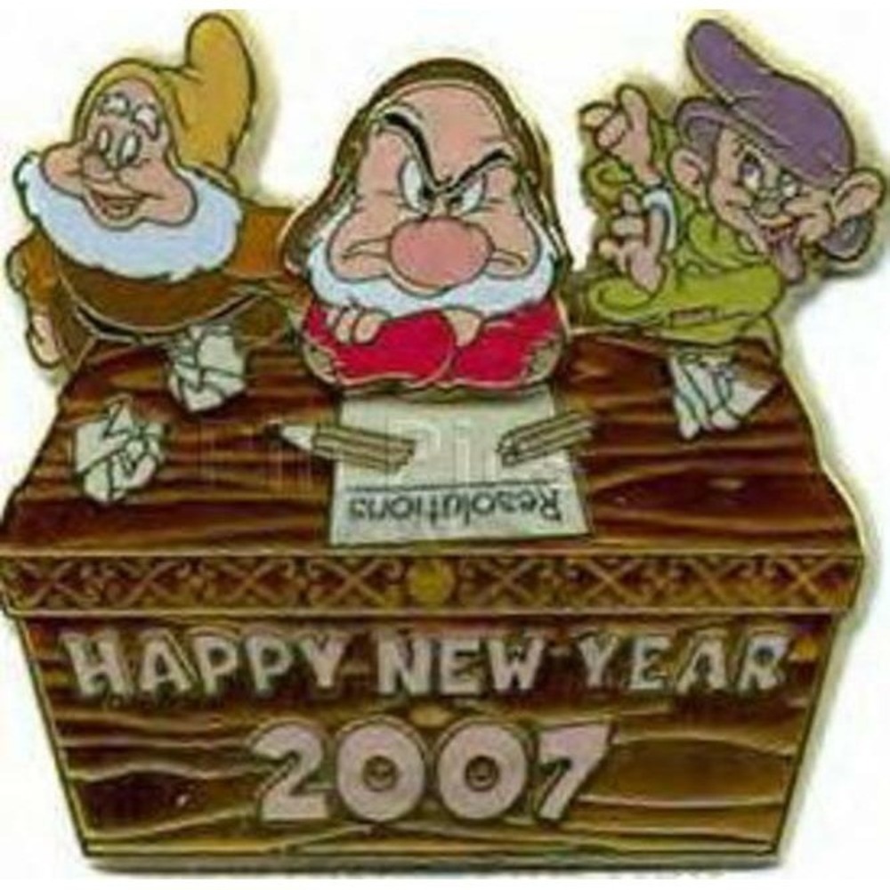 Disney Pin 51534 Grumpy's Resolutions Desk Dwarfs WOD NYC Happy New Year 2007 LE